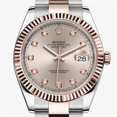 Rolex Datejust 41 watch: Oystersteel and Everose gold.